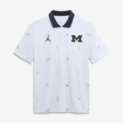 Men's Jordan Brand  White Michigan Wolverines Vapor Pattern Dri-FIT Polo
