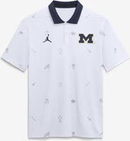 Jordan Brand Men's Jordan Brand White Michigan Wolverines Vapor Pattern Dri-FIT Polo