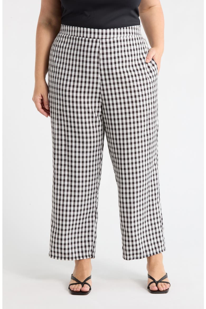 Doverly Checker Gill Capri Pants, Main, color, BLACK-WHITE