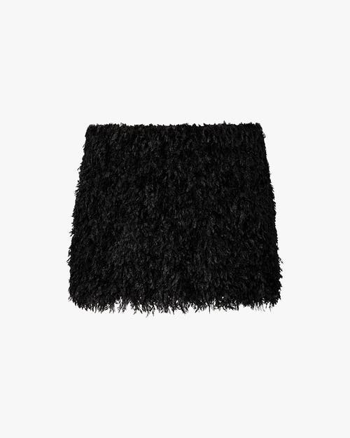Weworewhat Fuzzy Puff Mini Skirt In Black
