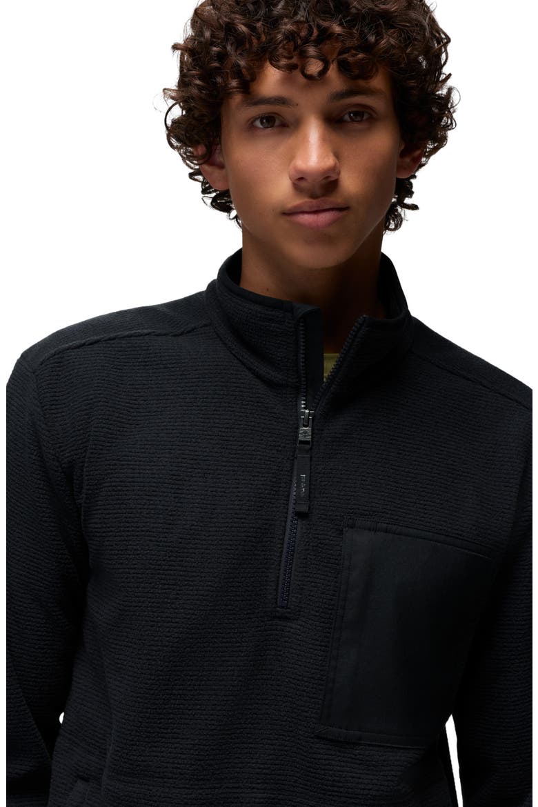 Stretch Zion Fleece Quarter Zip Pullover, Alternate, color, BLACK