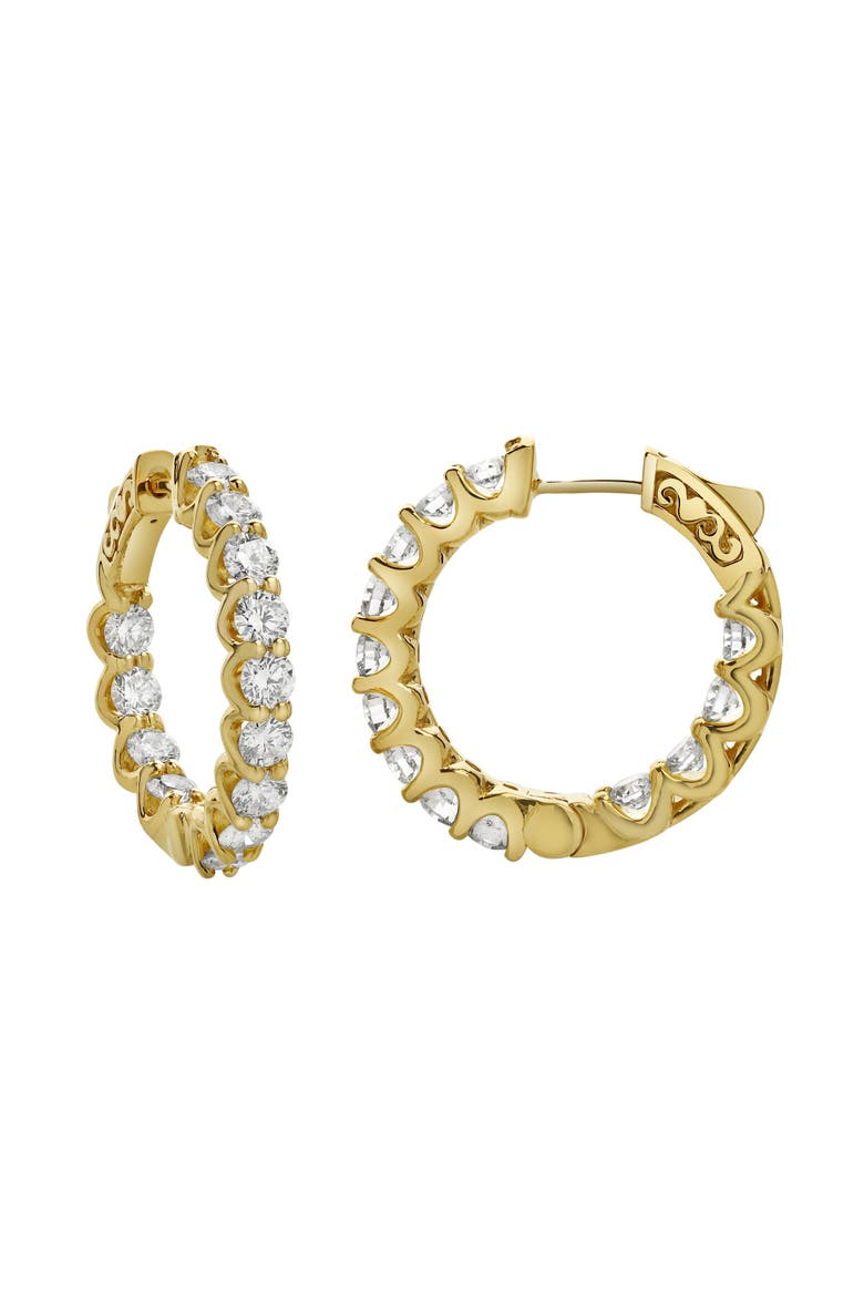 Lilith 14K Gold Diamond Hoop Earrings - 4 Cts, Main, color, 14K Yellow Gold