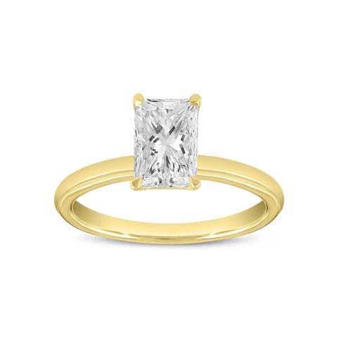 Dora 14K Gold Radiant Cut Lab Grown Solitaire Diamond Ring - 1.5 Ct