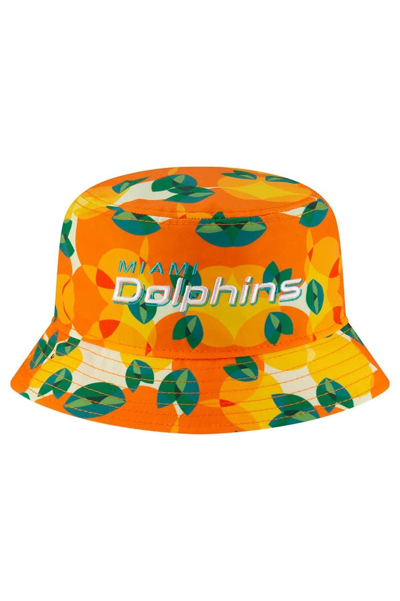 Men's New Era Orange Miami Dolphins Citrus Bucket Hat, Alternate, color, Orange