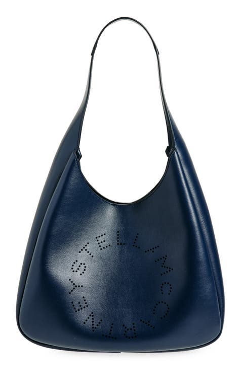 Navy affortdable leather clearance hobo handbag