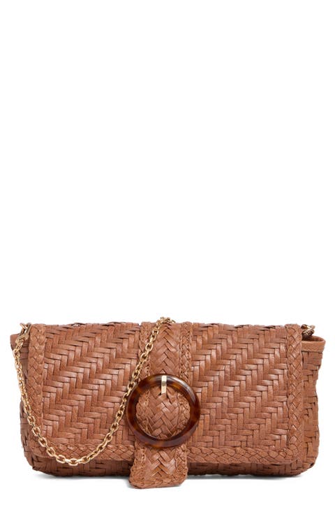 Bailee Woven Leather Clutch