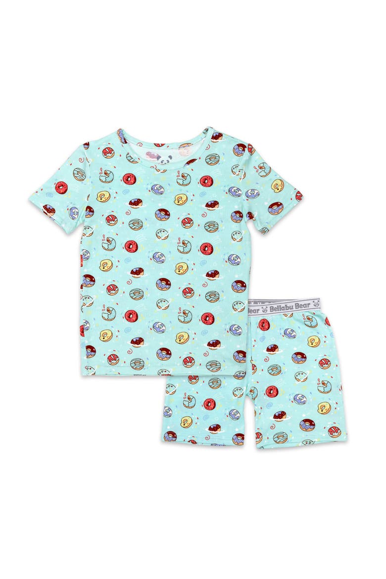 Blue Donut Kids 2-Piece Short Sleeve & Shorts Pajama Set, Main, color, Blue Donut