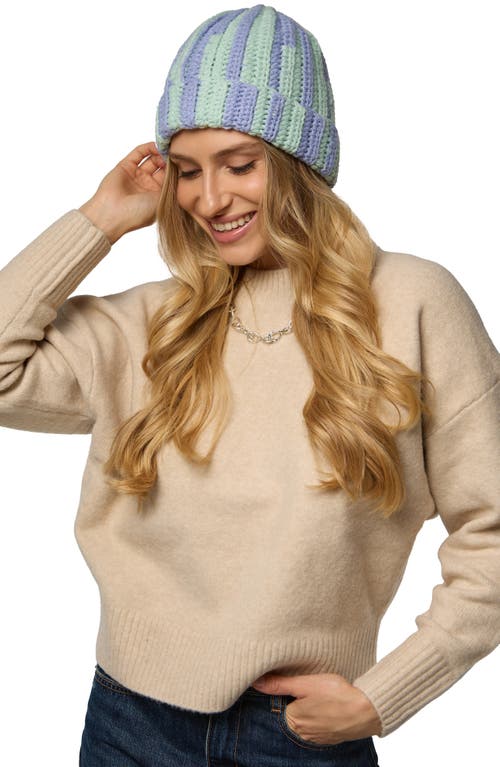 Saachi Two-tone Slouchy Beanie In Green