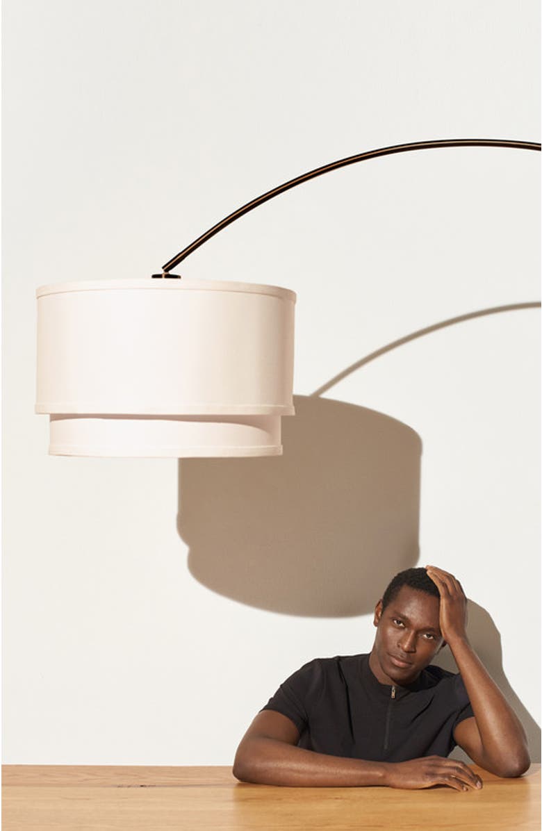 Brightech Mason 81" LED Arc Floor Lamp with Heavy-Weighted Marble Base, Alternate, color, Metallic Bronze