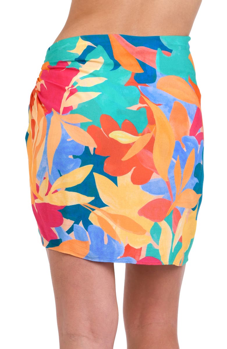 La Blanca Fantasy Resort Short Cover-Up Pareo, Alternate, color, Orange Multi