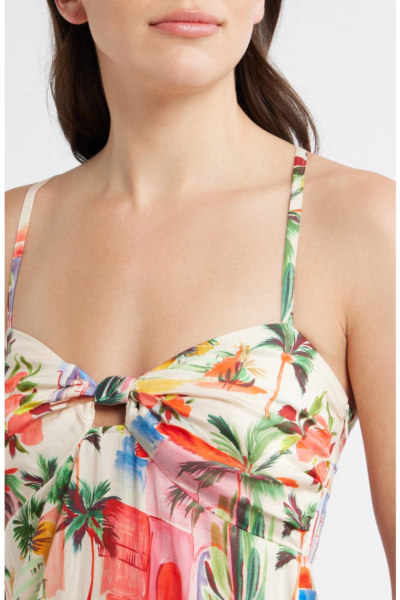 Paloma Postcard Print Dress, Alternate, color, PALMAS PRINT
