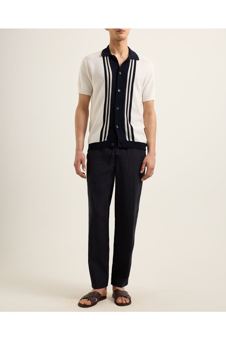 Tiernan Piqué Classic-Fit Knitted Shirt, Main, color, WHITE SAND/NIGHT IRIS