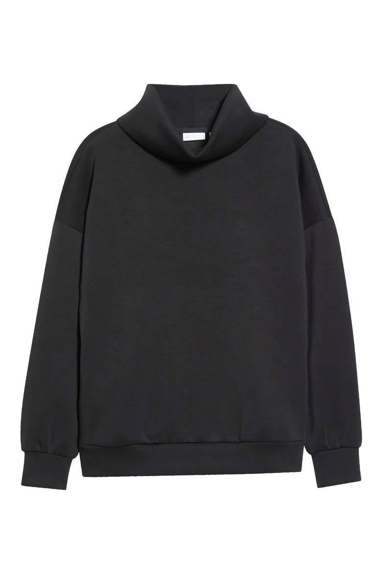 Cozy Luxe Funnel Neck Sweatshirt, Main, color, BLACK