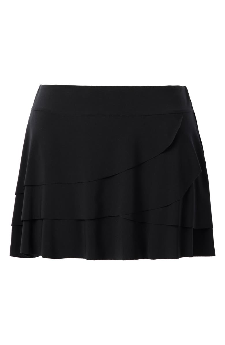 Miraclesuit<sup>®</sup> Ruffle Tiered Cover-Up Skirt, Alternate, color, Black