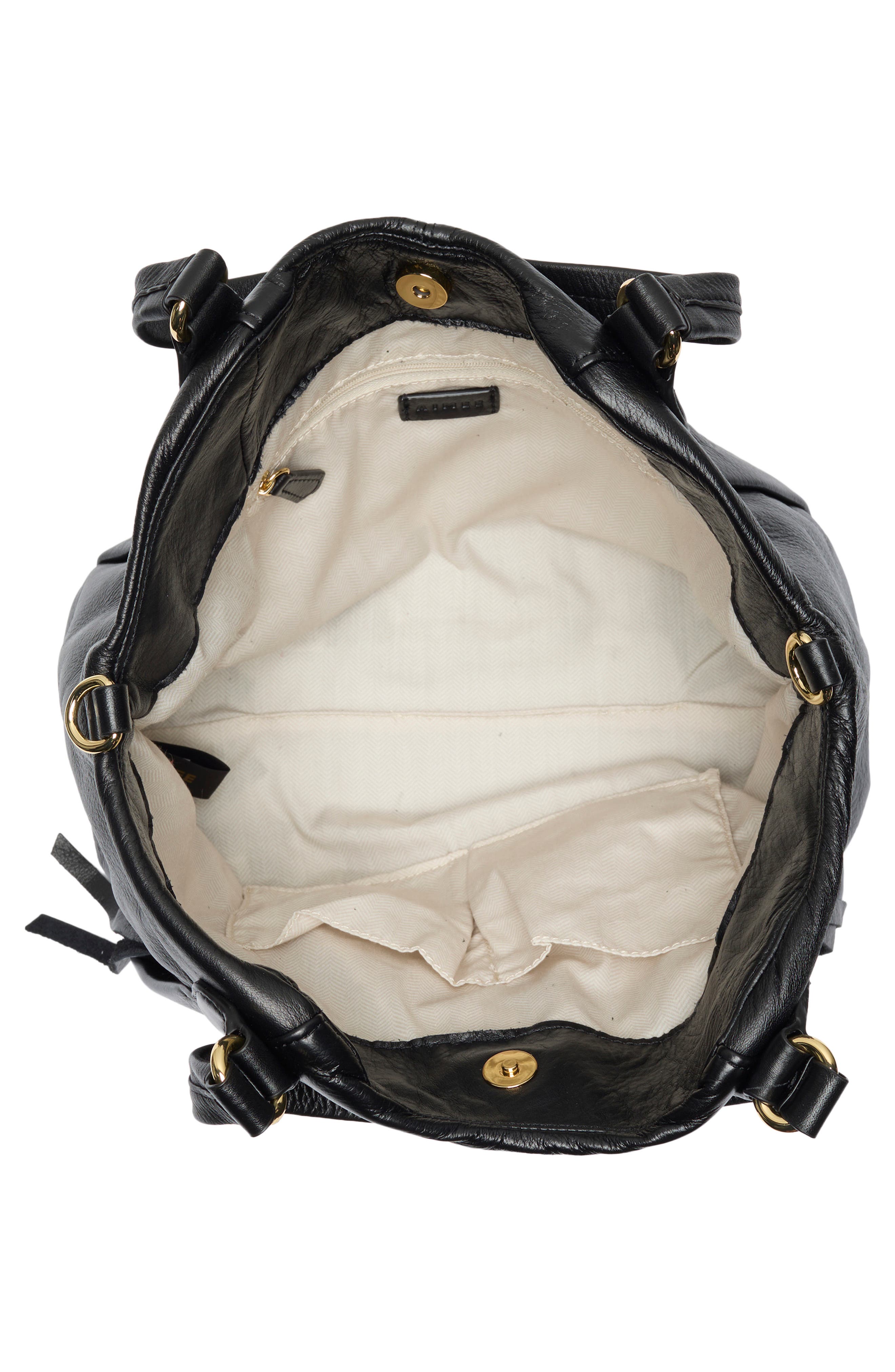 AIMEE Unsubscribed Convertible Leather Shopper, Alternate, color, Black