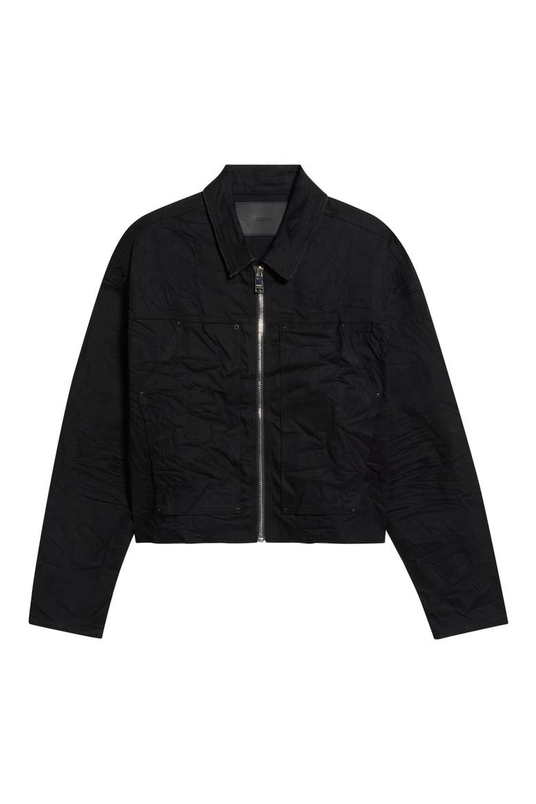 Raw Denim Zip Jacket, Main, color, BLACK