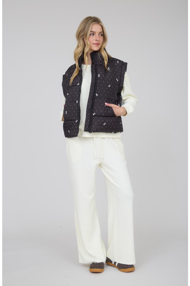Polka Dot Bow Zip Vest, Alternate, color, BLACK