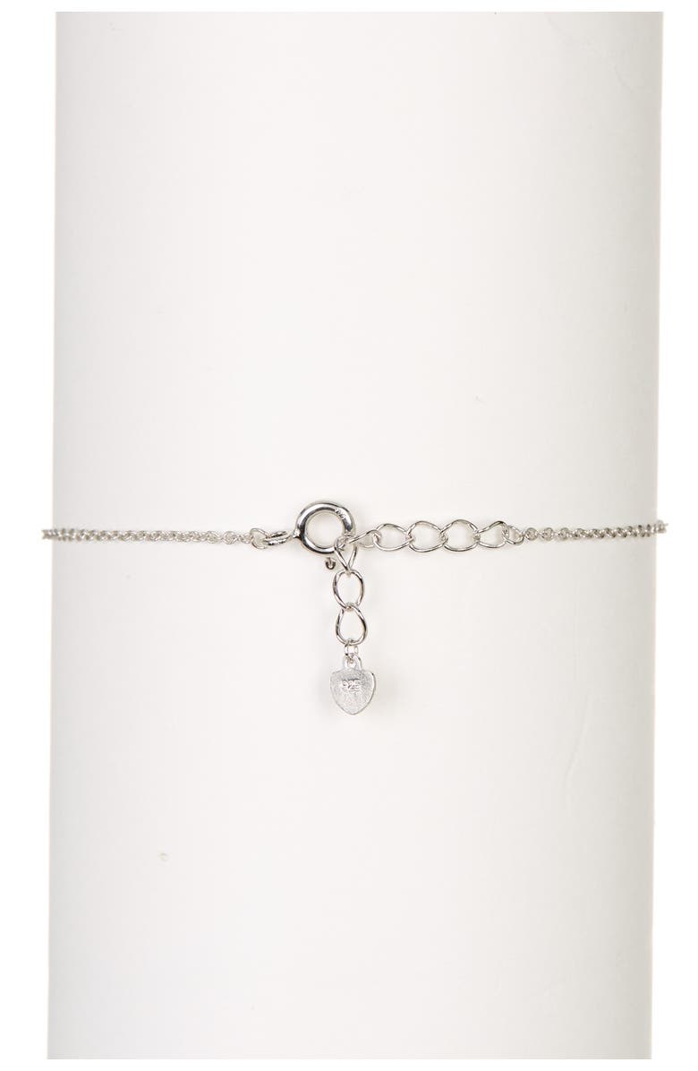 Adornia Sterling Silver Turquoise Stone and Hanging Hearts Bracelet, Alternate, color,