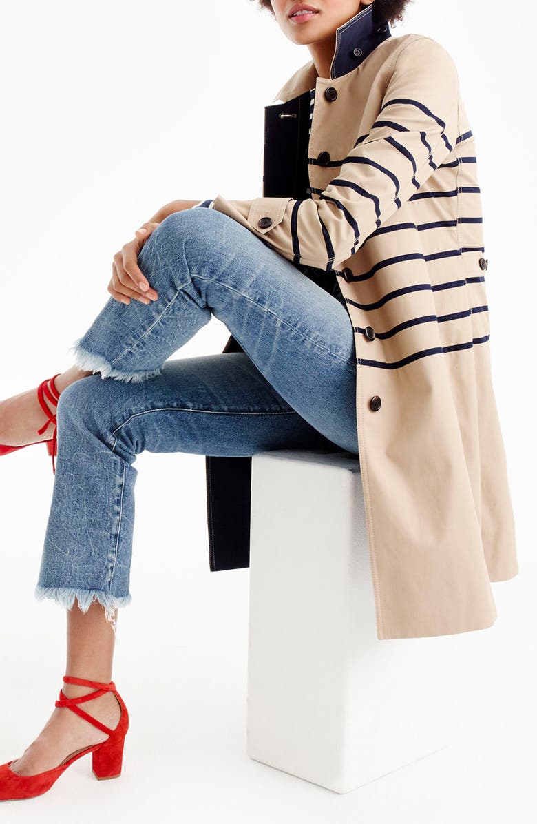 J.CREW FACTORY J.Crew Stripe Trench Coat, Alternate, color, 