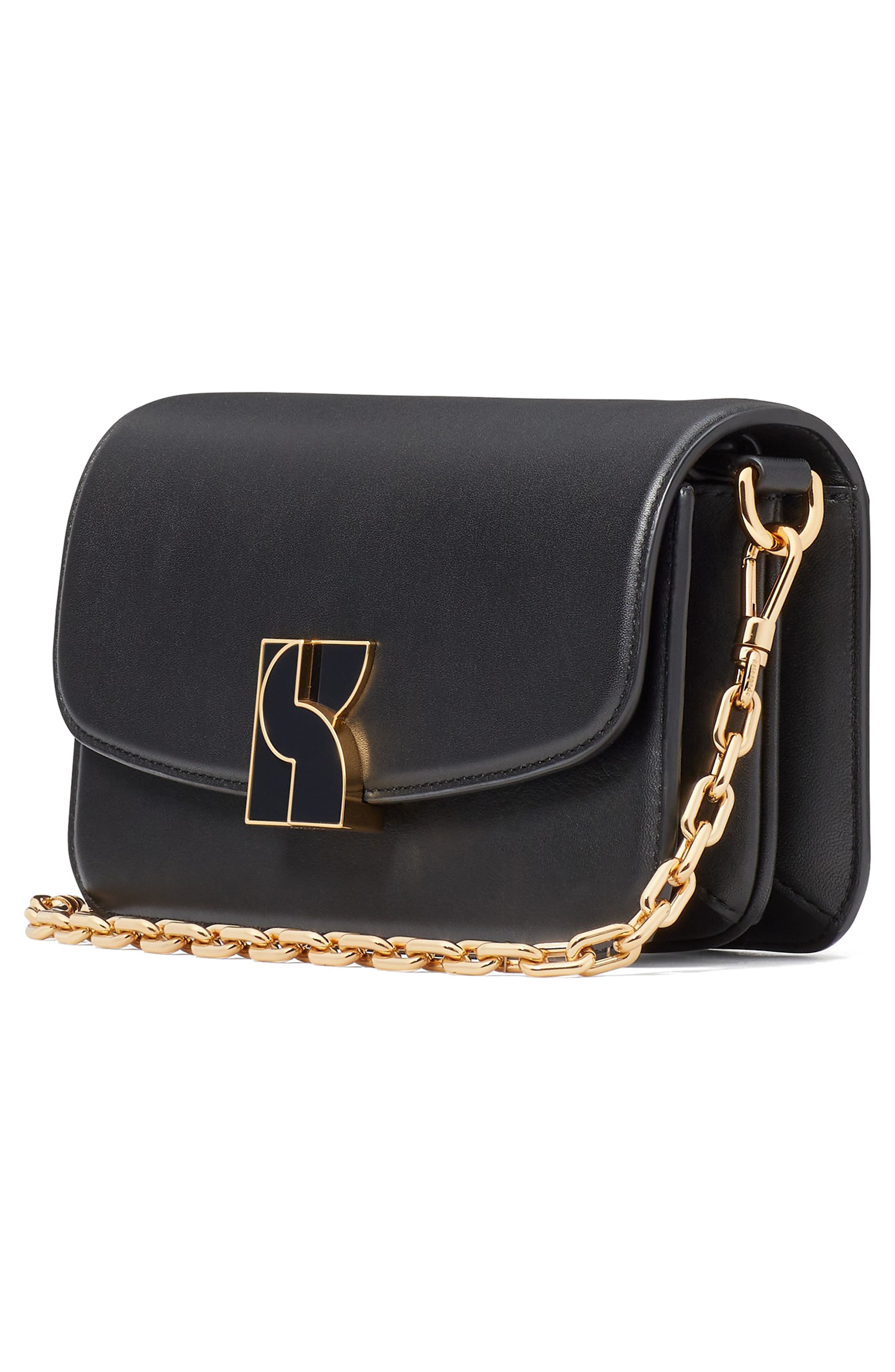 Kate Spade New York small dakota smooth leather crossbody bag, Alternate, color, Black