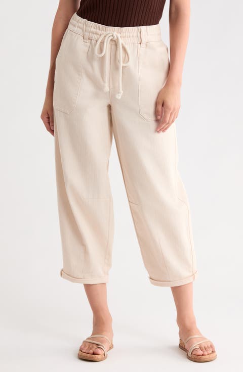 Tie Waist Barrel Pants