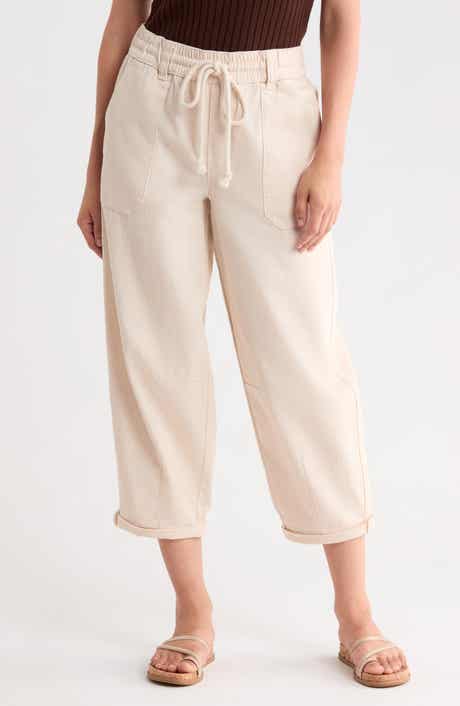 Tie Waist Barrel Pants