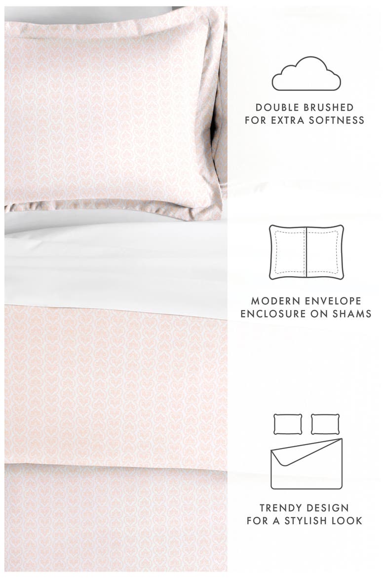 IENJOY HOME Premium Ultra Soft Classic in Pink Pattern 3-Piece Duvet Cover Set, Alternate, color, PINK