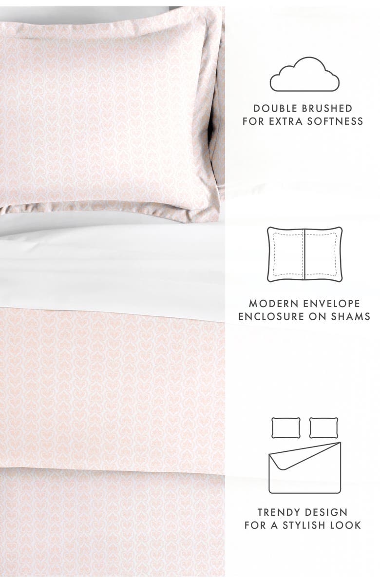 HOMESPUN IENJOY HOME Premium Ultra Soft Classic in Pink Pattern 3-Piece Duvet Cover Set, Alternate, color, Pink