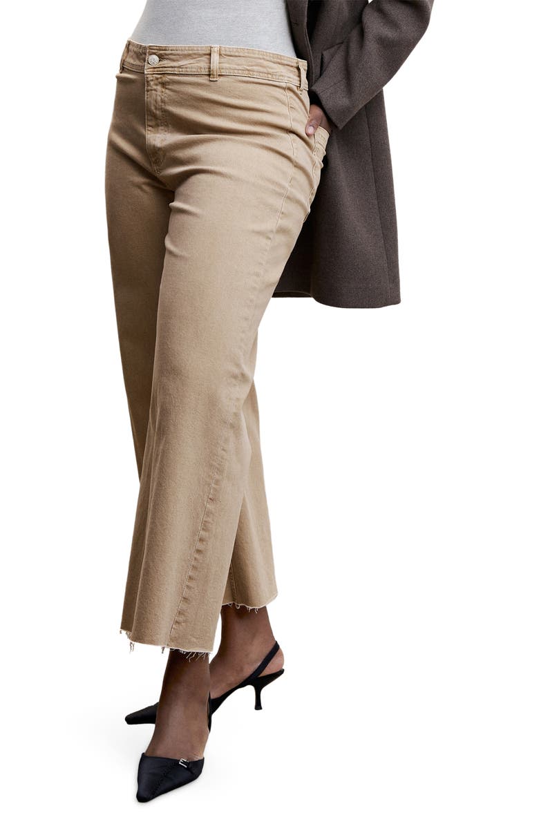 MANGO High Waist Culotte Jeans, Alternate, color, 