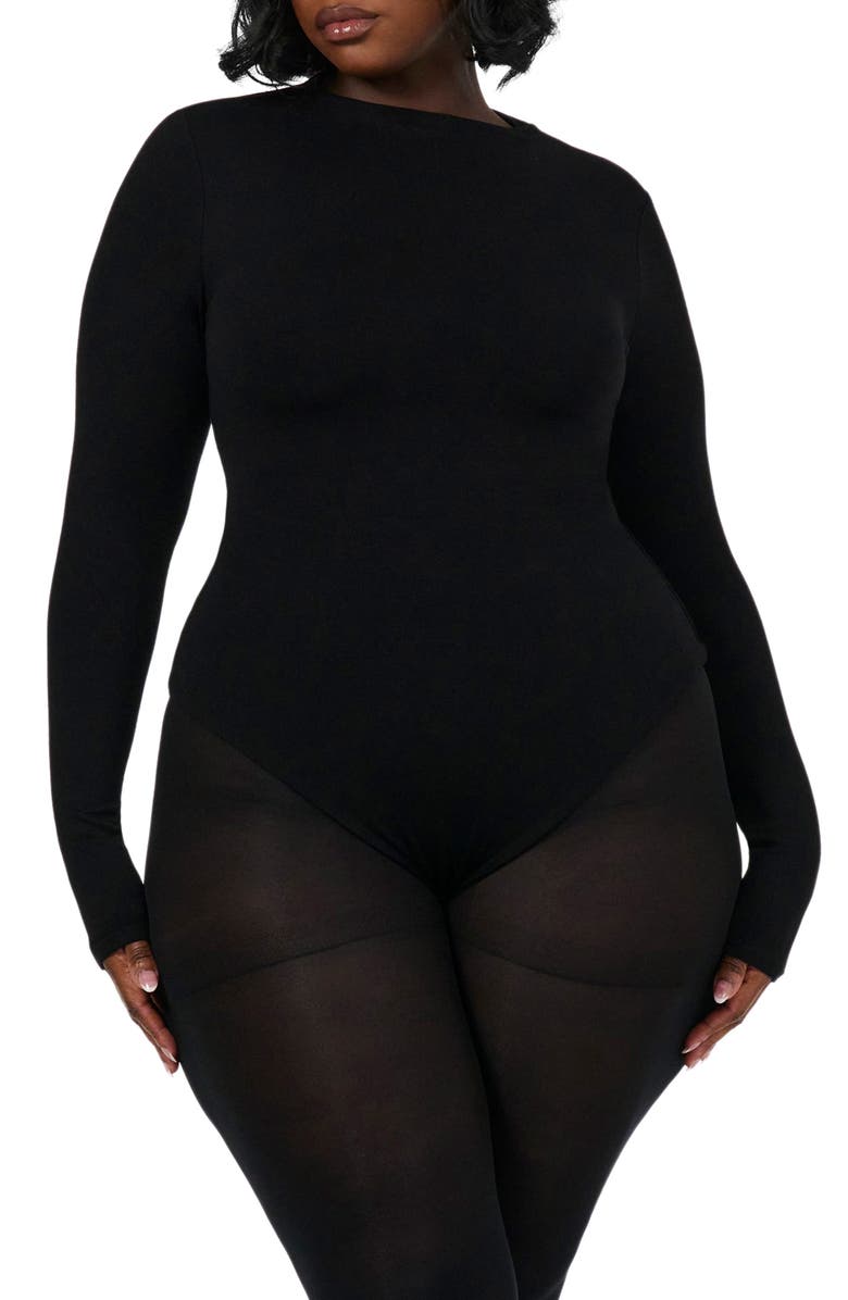 Naked Wardrobe The NW Sculpt Long Sleeve Bodysuit, Main, color, 