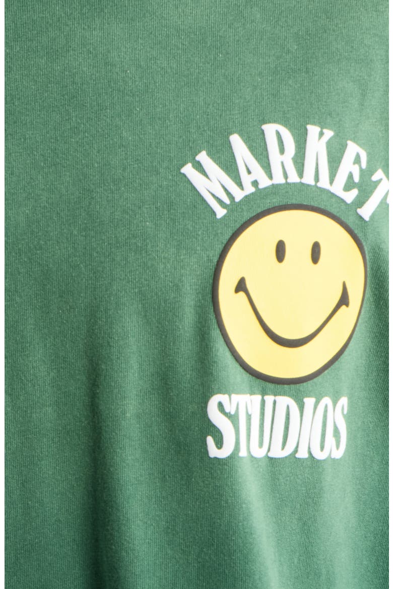 Smiley Lockup Graphic T-Shirt, Alternate, color, DARK GREEN