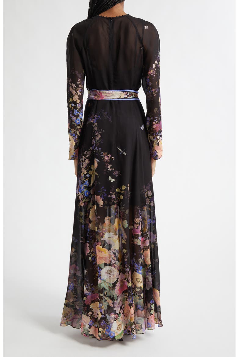 Luna Long Sleeve Maxi Dress, Alternate, color, BLACK MULTI FLORAL