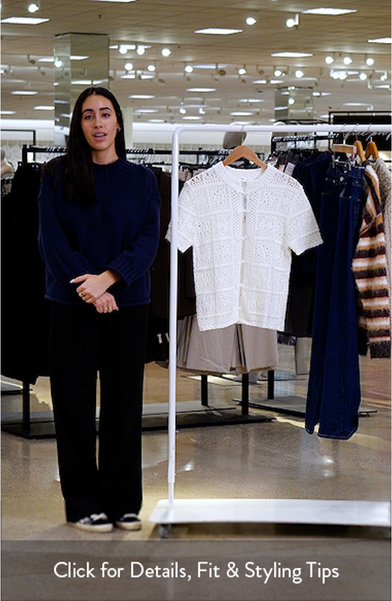 Open Stitch Short Sleeve Cardigan, sales video thumbnail