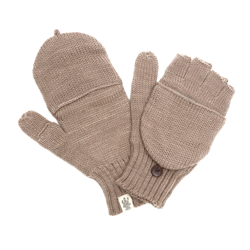 Nirvana Designs Bryant Fingerless Gloves W/ Flap In Taupe
