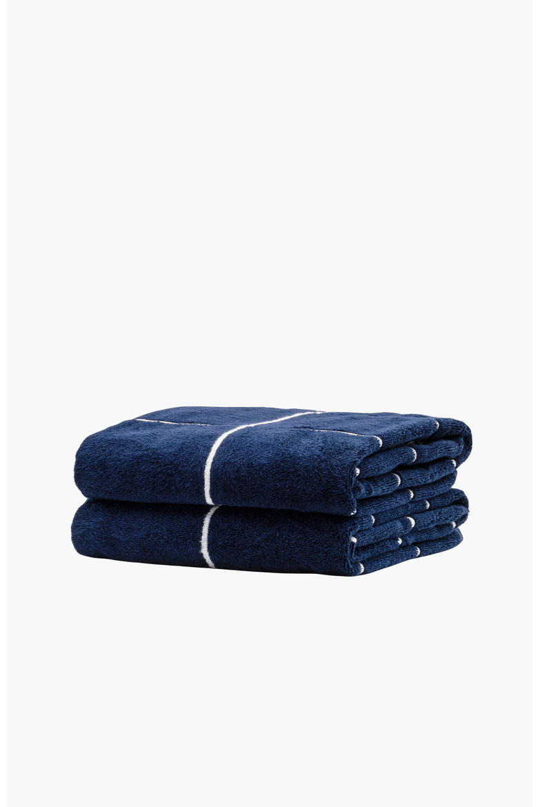 Miramar 2-Piece Bath Towel Set, Alternate, color, Navy / White