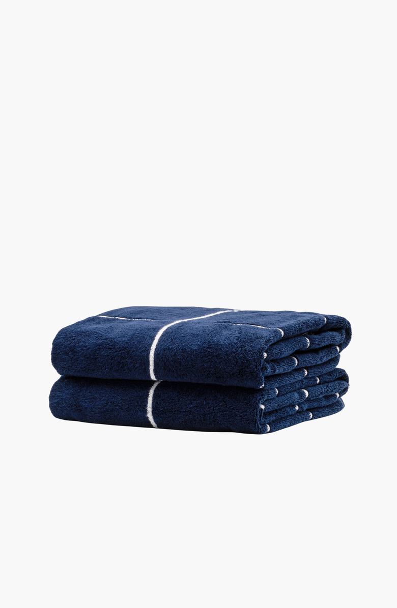Italic Miramar 2-Piece Bath Towel Set, Alternate, color, Navy / White