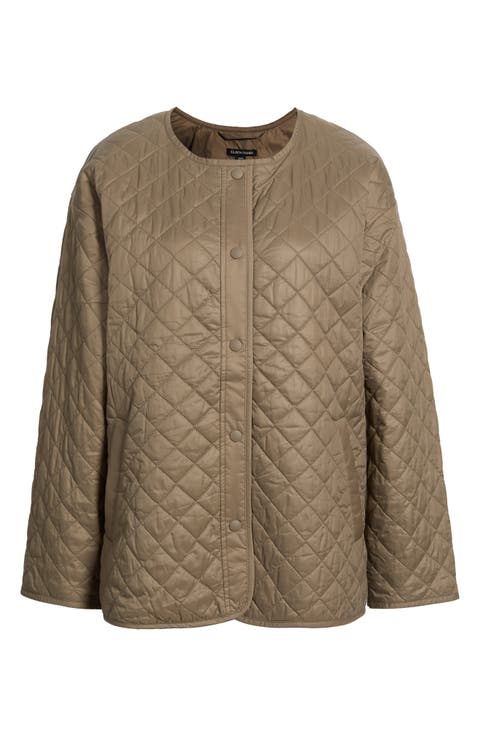 Round Neck Quilted Short Coat