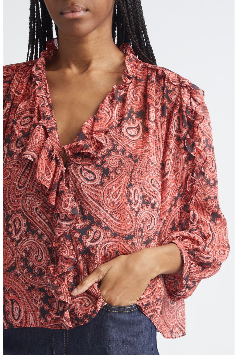 Hendrix Paisley Zada Top, Alternate, color, OBSIDIAN/ JASPER PINK