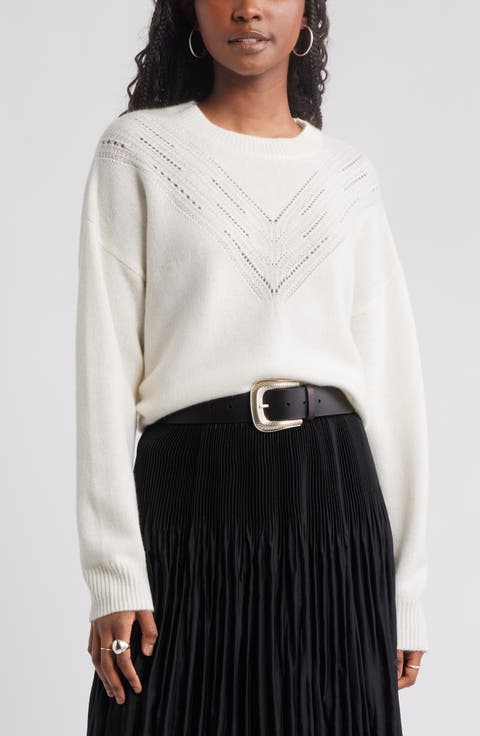 Pointelle Wool & Cashmere Sweater