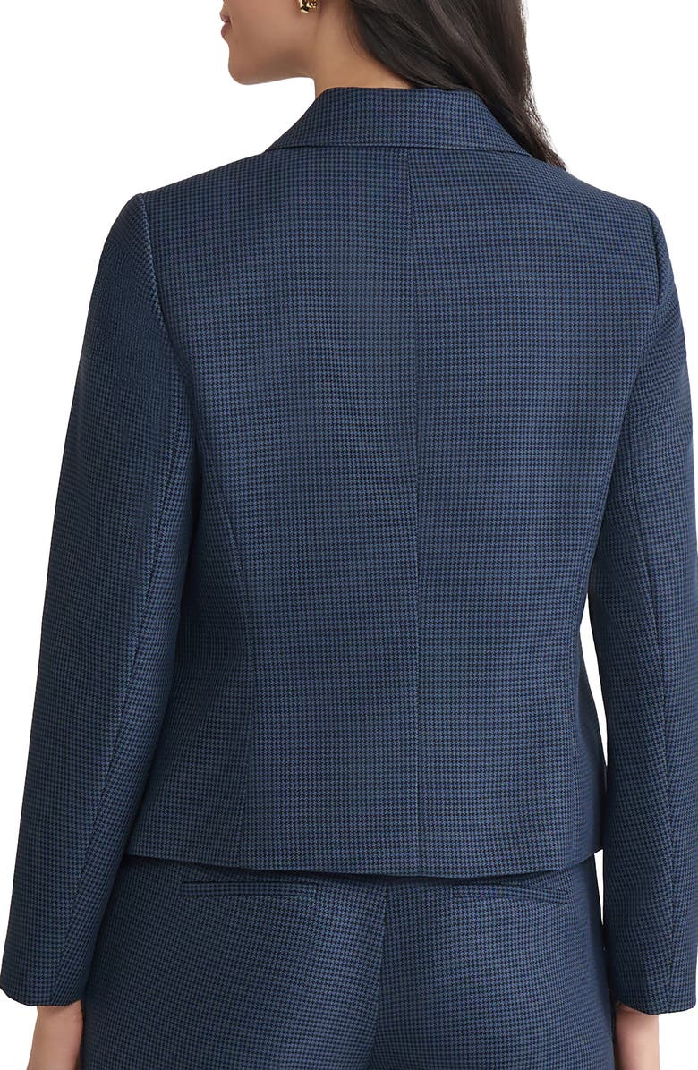 KASPER Houndstooth Check Military Jacket, Alternate, color, Blue Night/ Black