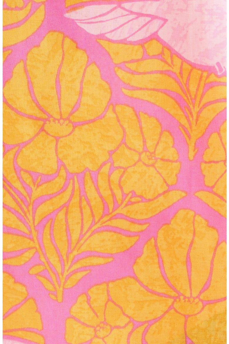 Jaidy Floral Erie Split Neck Cotton Top, Alternate, color, ORANGE-PINKS-MULTI