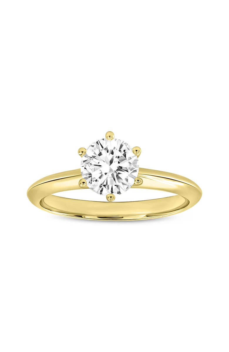 LuvMyJewelry Tesi 14K Yellow Gold Round Shape Lab Grown Diamond Solitaire Ring - 1 Ct, Main, color, 