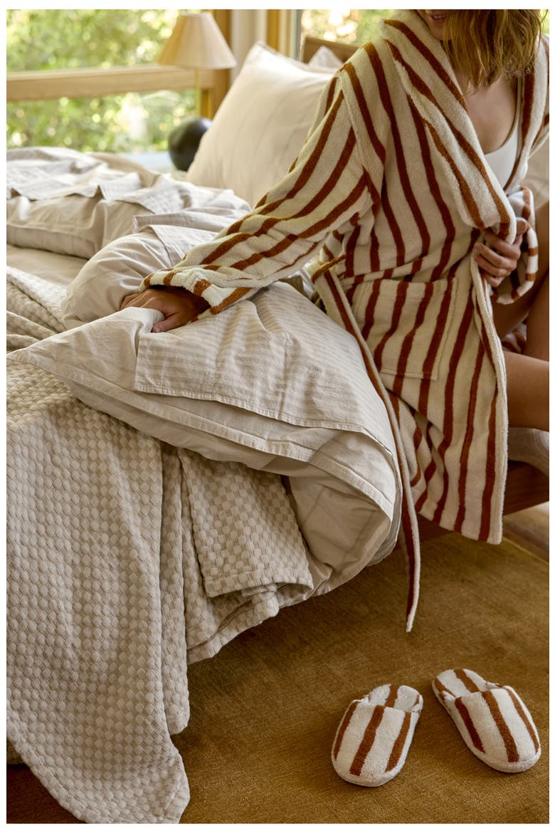 Keys Organic Cotton & Linen Jacquard Coverlet, Alternate, color, BONE AND CREAM