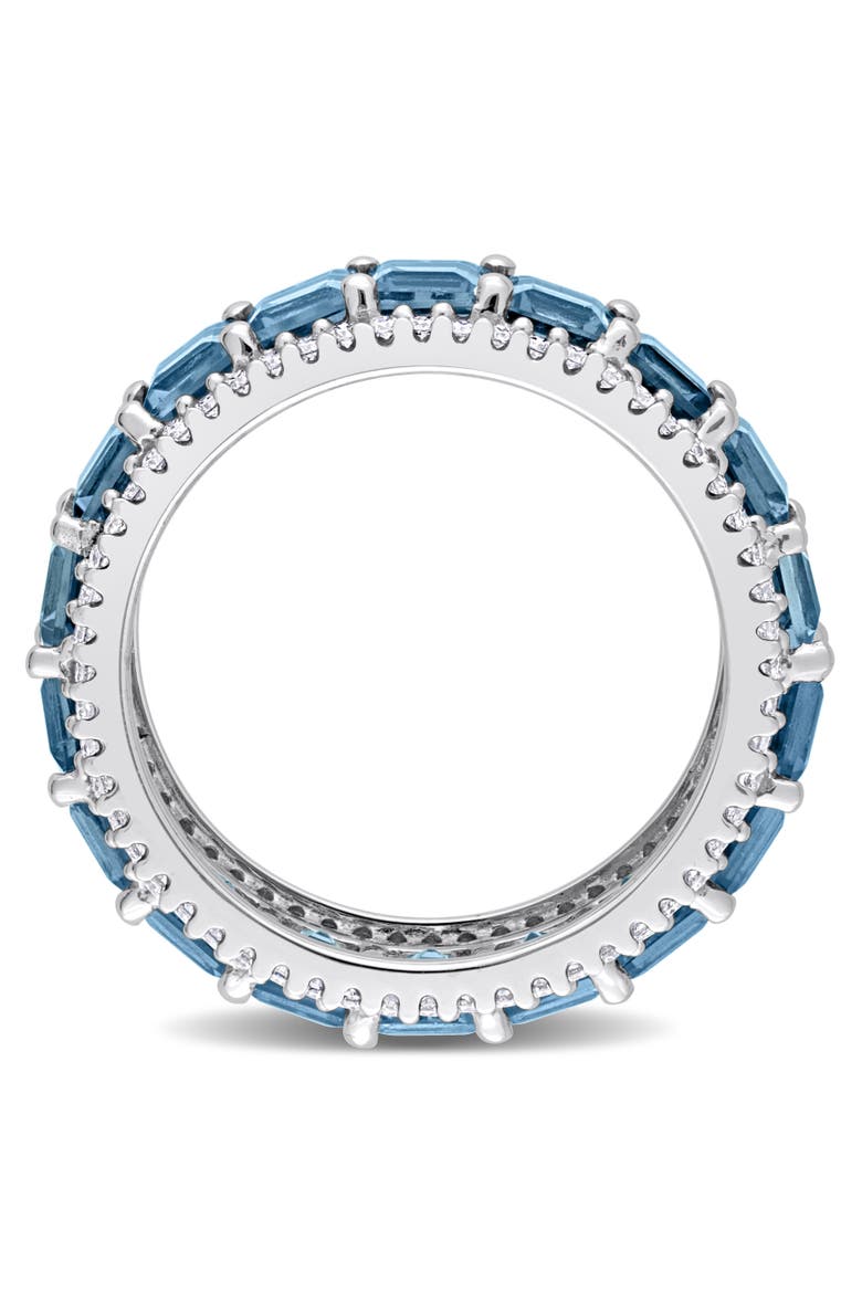 Blue Topaz & Diamond Eternity Ring 14k, Alternate, color, Topaz