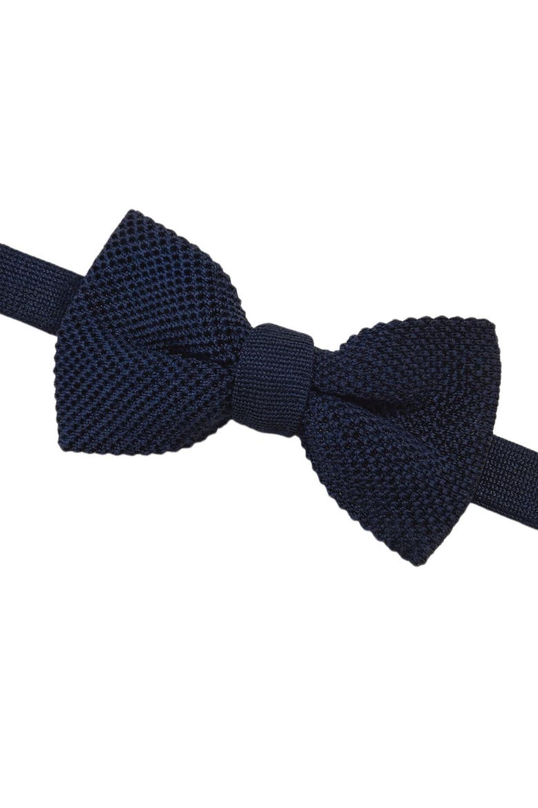 Ryan Silk Knit Pre-Tied Bow Tie, Alternate, color, Navy