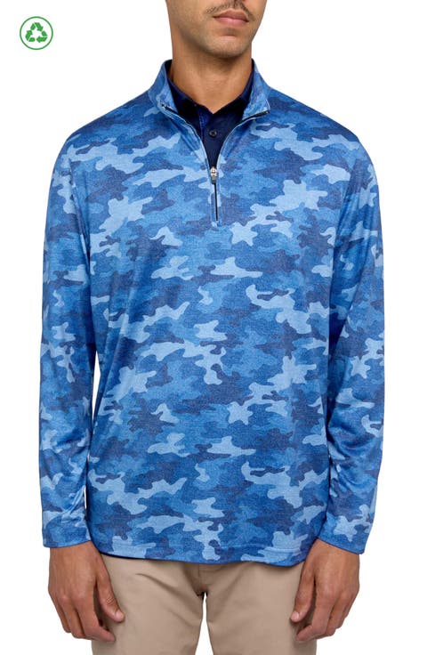 Camo Print Performance Quarter Zip