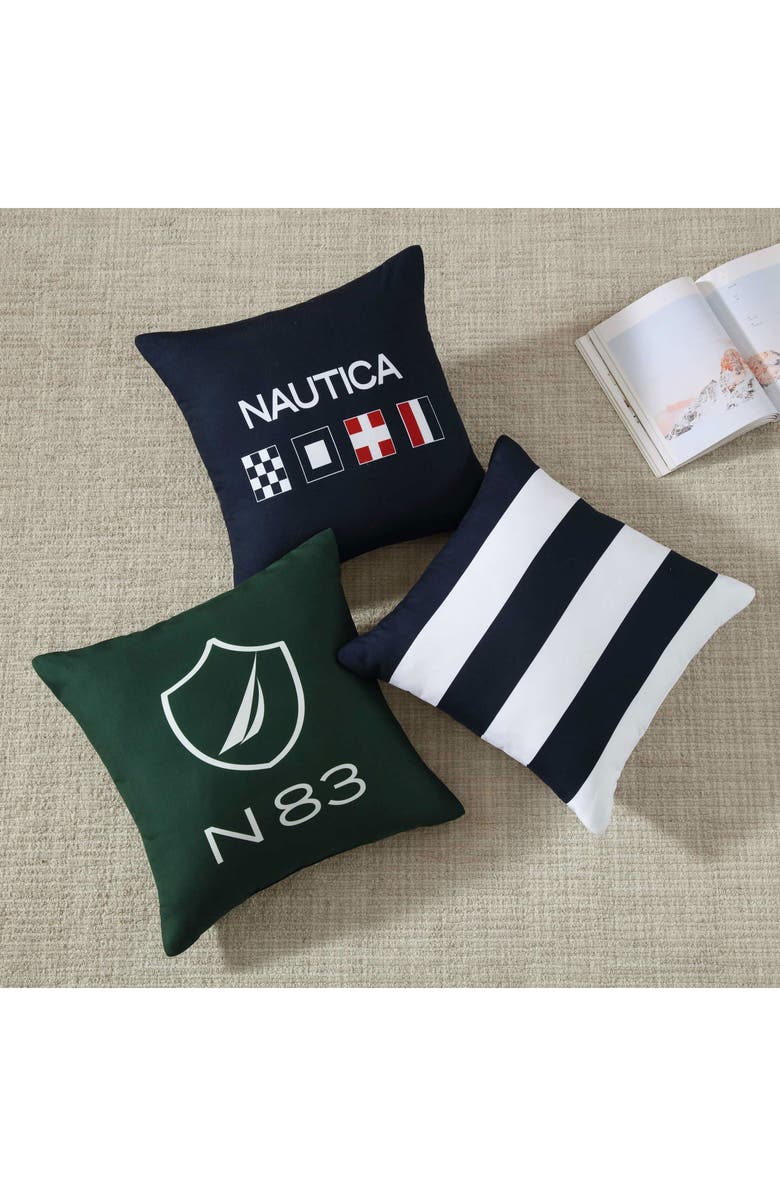 Nautica N83 Boat Microfiber Throw Pillow, Alternate, color, Dark Green