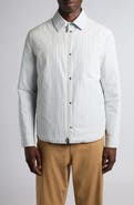 Moncler Crescent Padded Stripe Zip Shirt Jacket