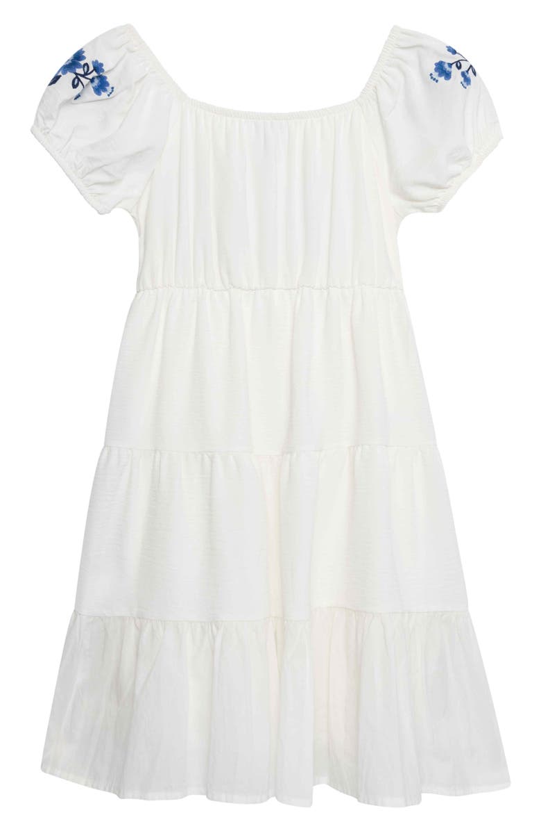 Speechless Kids' Embroidered Puff Sleeve Babydoll Dress, Alternate, color, 
