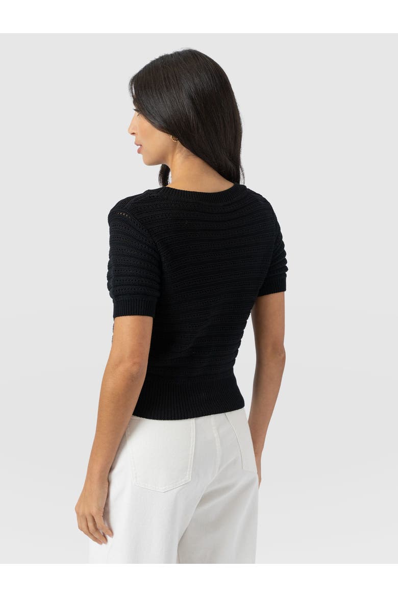 Ester Short Sleeve Knit, Alternate, color, Black